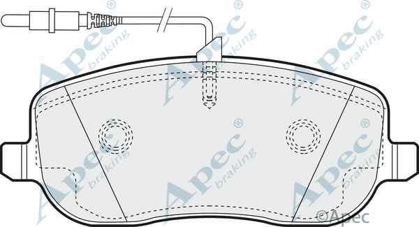 APEC BRAKING Комплект тормозных колодок, дисковый тормоз PAD1224
